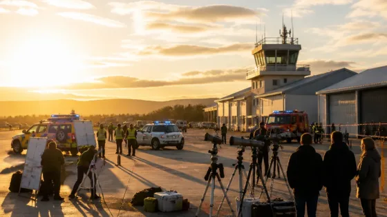 Aeródromo de Bragança recebe observação do eclipse após incêndios em Montesinho