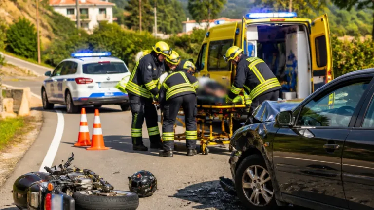 Acidente em Feitosa: motociclista de 43 anos ferida em Ponte de Lima