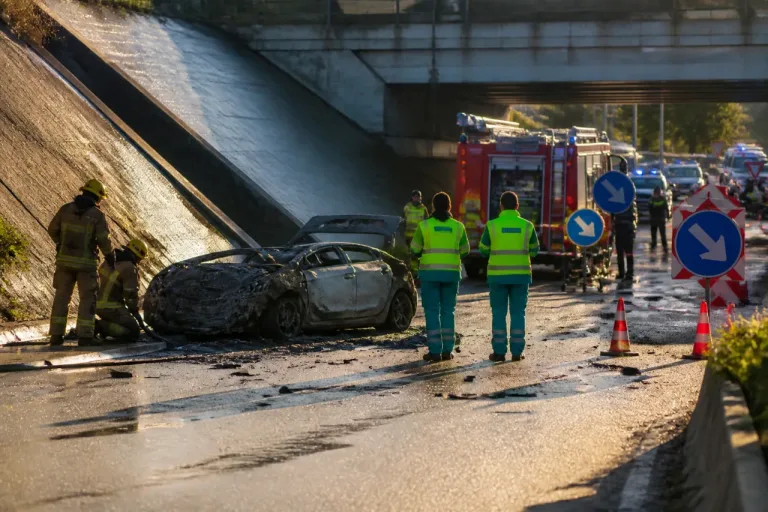 Acidente em Matosinhos: dois jovens morrem após viatura cair de viaduto para a A4