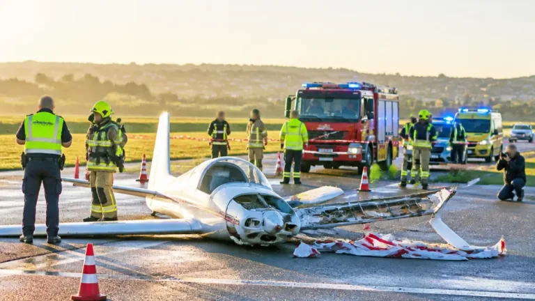 Acidente em Portimão: piloto morre em queda de avioneta publicitária no aeródromo