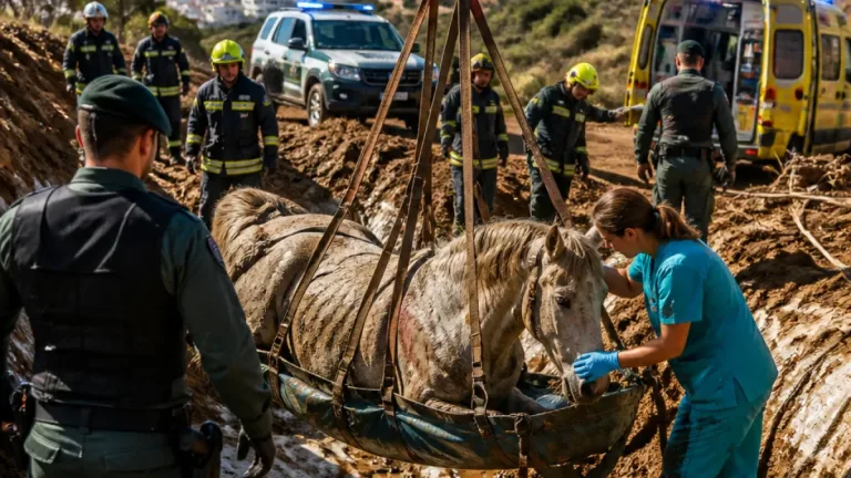 Albufeira: cavalo resgatado de vala após operação conjunta de emergência