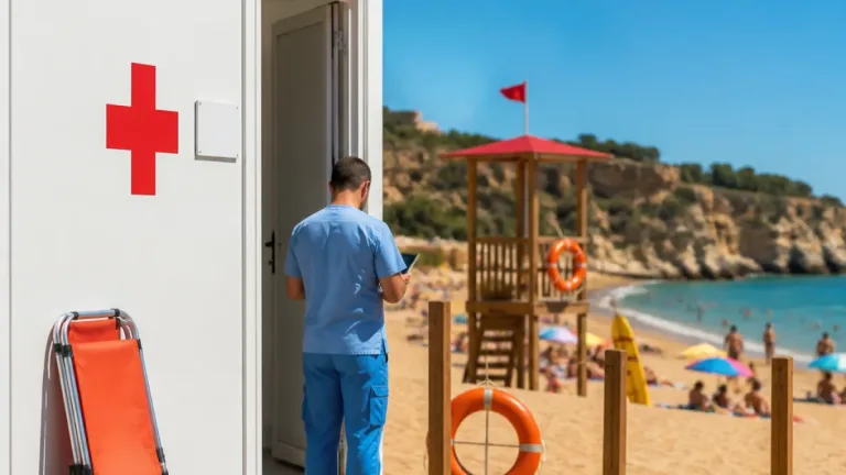 Albufeira instala Posto de Socorro na Rocha Baixinha para reforçar assistência a banhistas
