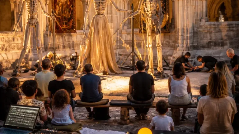 Alcobaça acolhe estreia de marionetas gigantes em espetáculo sobre a origem do universo