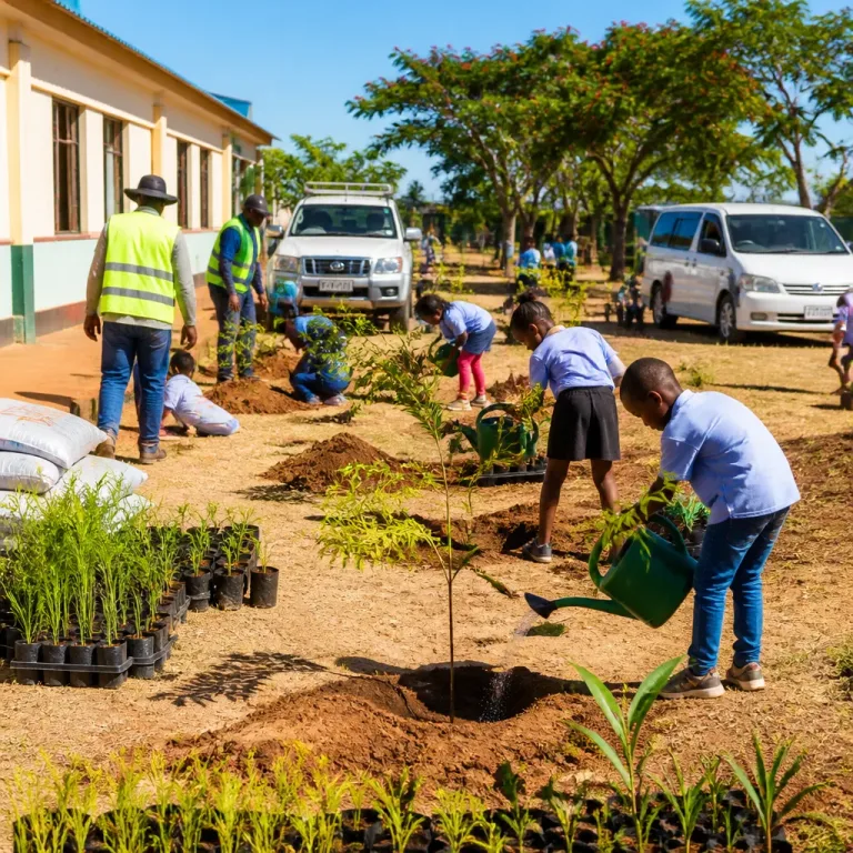 Governo e hotel plantam árvores em Boane para conectar educação, alimentação e clima