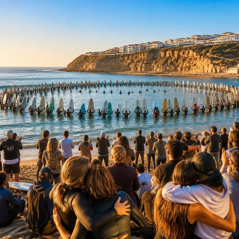Cerca de 300 pessoas despedem-se de Arran Strong em homenagem na Ericeira