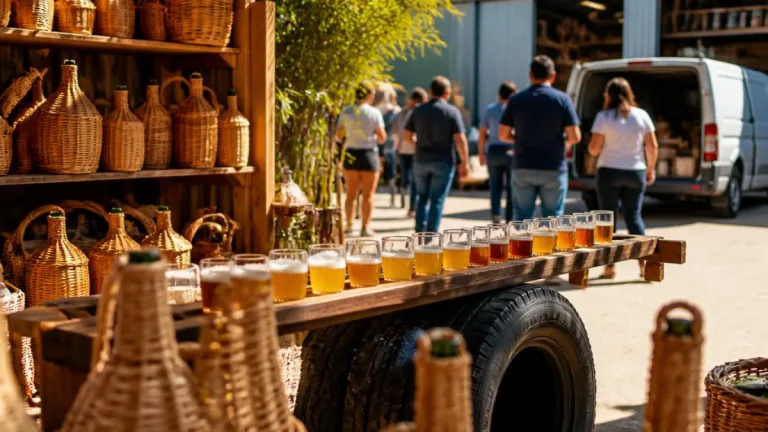 Artesanato reinventado: pneus transformam-se em 'metros de cerveja' na Expofacic