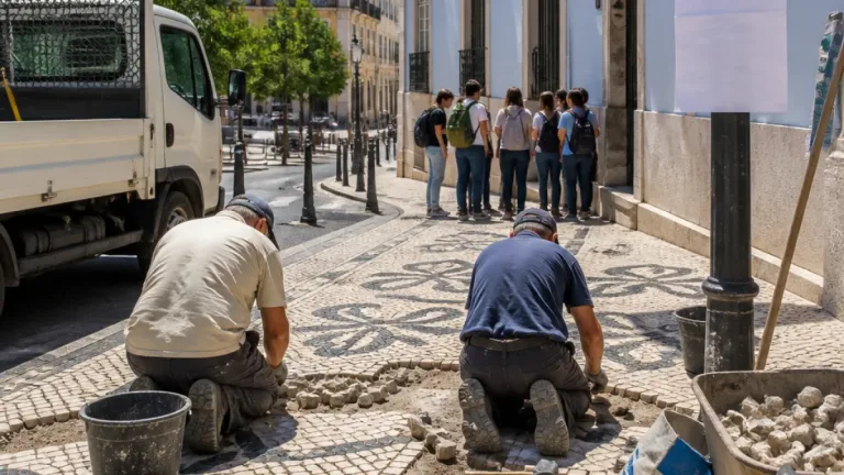 Câmara alerta para risco permanente de desaparecimento da profissão de calceteiro em Lisboa