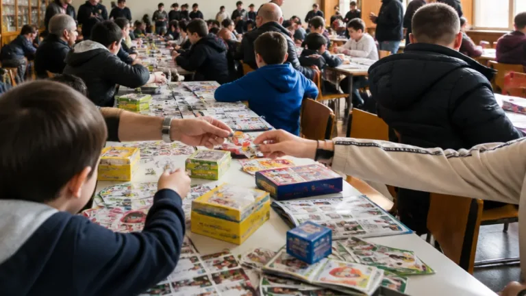 Casa do Benfica enche-se para nova tarde de trocas de cromos do FIFA 2026