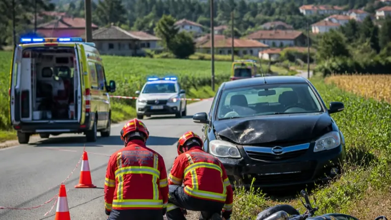 Colisão entre carro e mota em Campo Dianteiro deixa duas pessoas feridas em Fafe