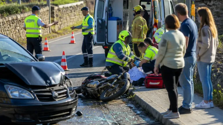 Colisão entre carro e mota na EN308 deixa quatro feridos em Viana do Castelo
