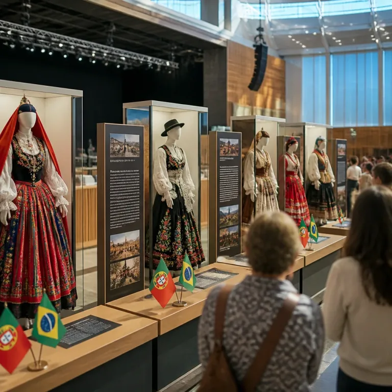 Trajes tradicionais madeirenses expostos em Santos reforçam laços culturais entre Portugal e Brasil
