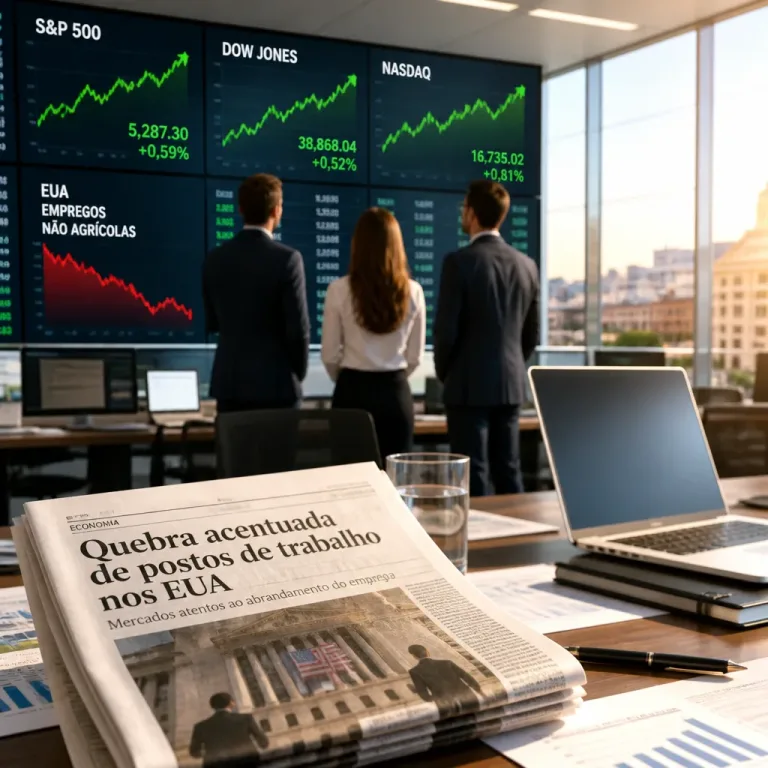 Mercados sobressaltam-se com quebra de empregos nos EUA e Wall Street fecha em alta