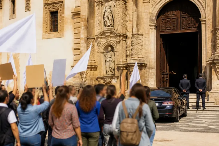 Sindicatos protestam à chegada de Fernando Alexandre a celebração do Instituto Politécnico de Coimbra