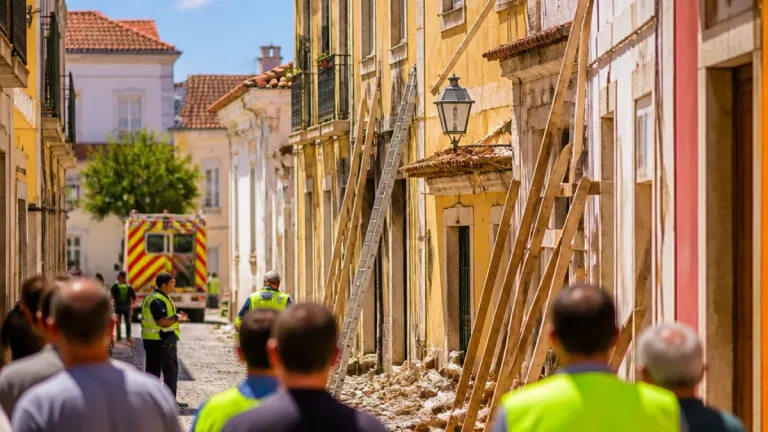 Em Santarém, demolição preventiva começa após queda de beirado em edifício histórico