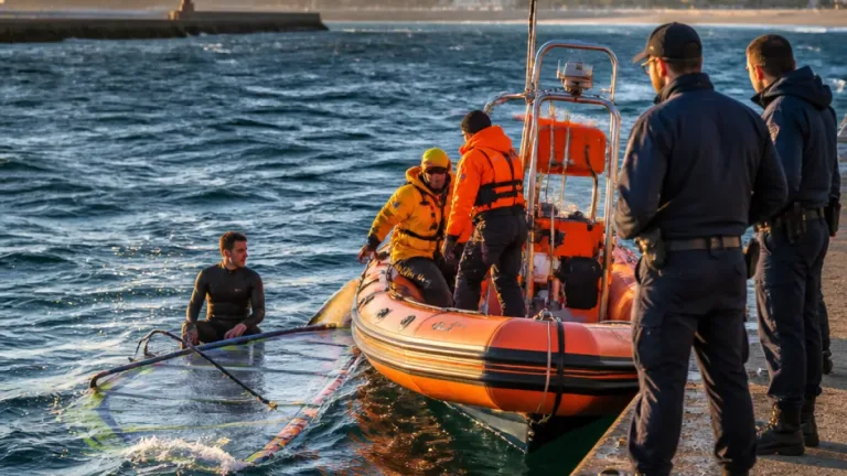 Estação Salva-vidas resgata praticante de windsurf junto ao molhe do porto de Viana