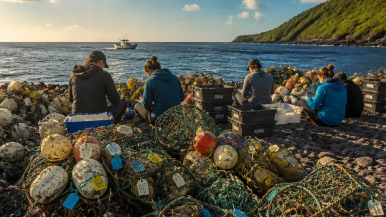 Etiquetas de armadilhas do Maine chegam às praias do Faial e do Pico e revelam rota de plástico marinho