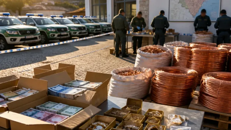 GNR desmantela rede de furto de cobre com sete detidos e grande apreensão de material
