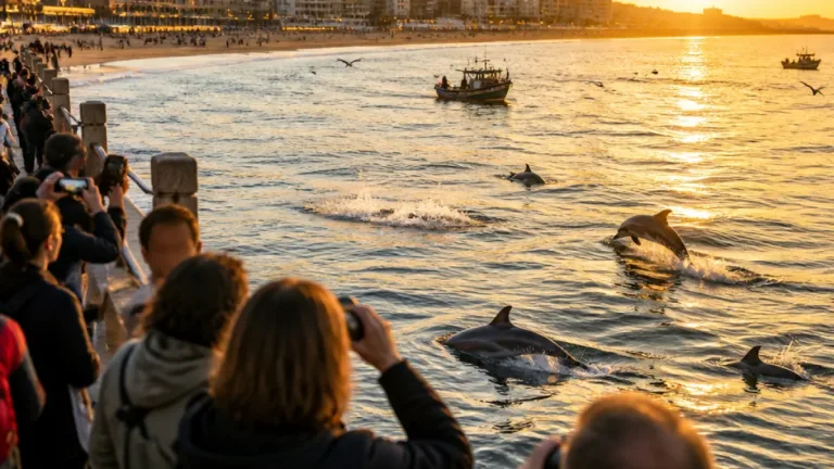 Grupo de golfinhos é filmado junto à costa da Póvoa de Varzim