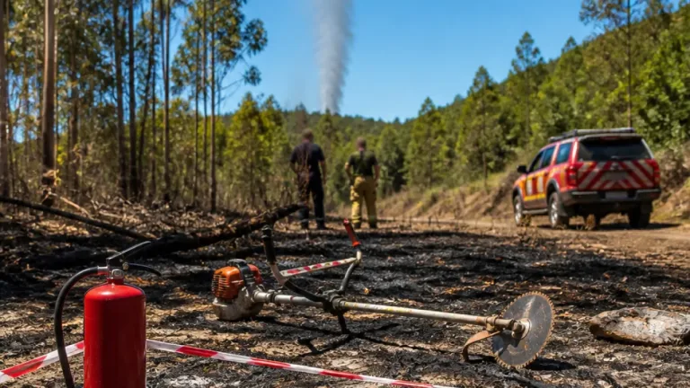 Homem detido em Sintra por fogo durante limpeza com motorroçadora