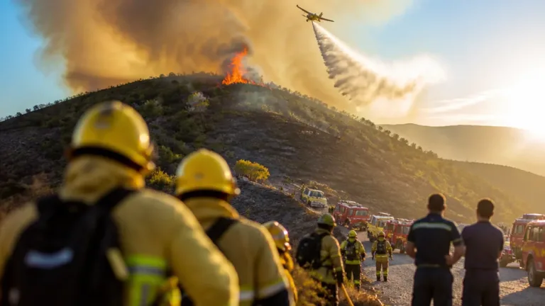 Incêndio em zona de mato mobiliza dezenas de operacionais no Fundão