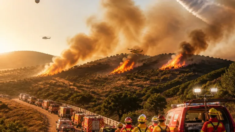 Incêndio no concelho da Guarda mobiliza centenas de operacionais e mantém três frentes ativas