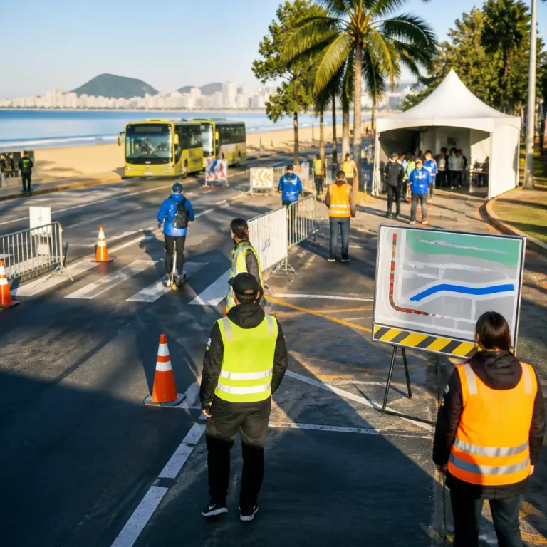 Orla de Santos terá cortes de trânsito e mudanças em autocarros por corrida e programa de lazer