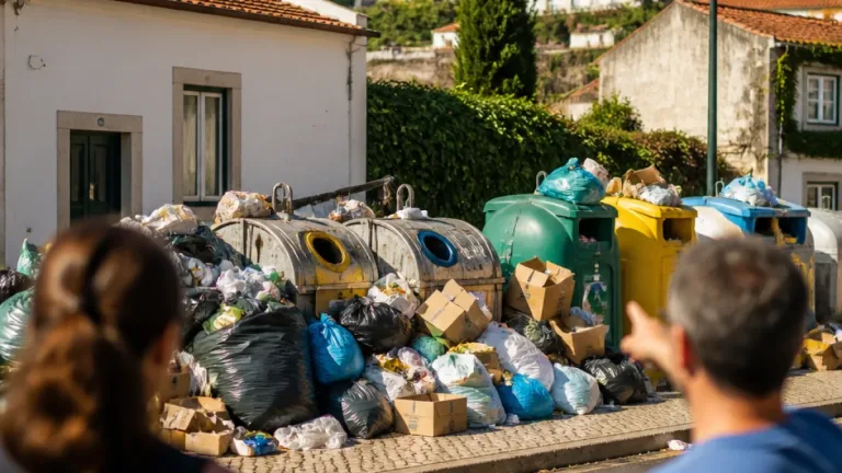 Moradores de Coimbra denunciam acumulação de lixo junto a ecopontos há cerca de um mês