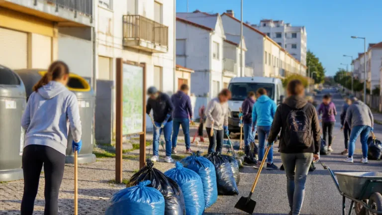 Moradores limpam Bairro de Almeirim e lançam campanha de sensibilização ambiental