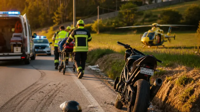 Motociclista de 55 anos ferido com gravidade e helitransportado em Tondela