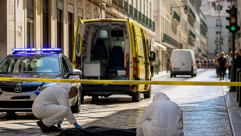 Mulher baleada na baixa de Lisboa junto a unidade hoteleira; dois suspeitos fugiram de carro