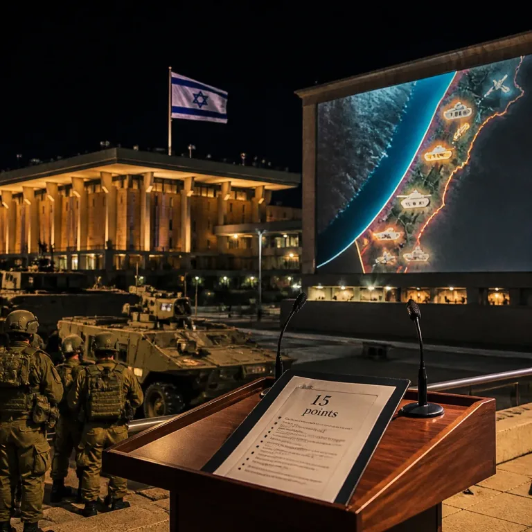 Netanyahu anuncia rejeição do plano norte‑americano para Gaza e condiciona retirada ao desarmamento do Hamas