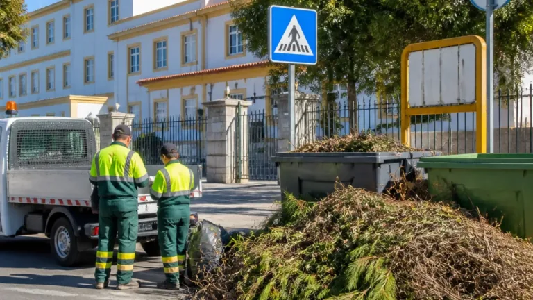 Município de Évora identifica autuado por deixar resíduos de poda junto a contentores perto de escola