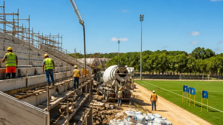 Obras avançam em Santarém: construção das bancadas marca nova fase da Academia de Futebol
