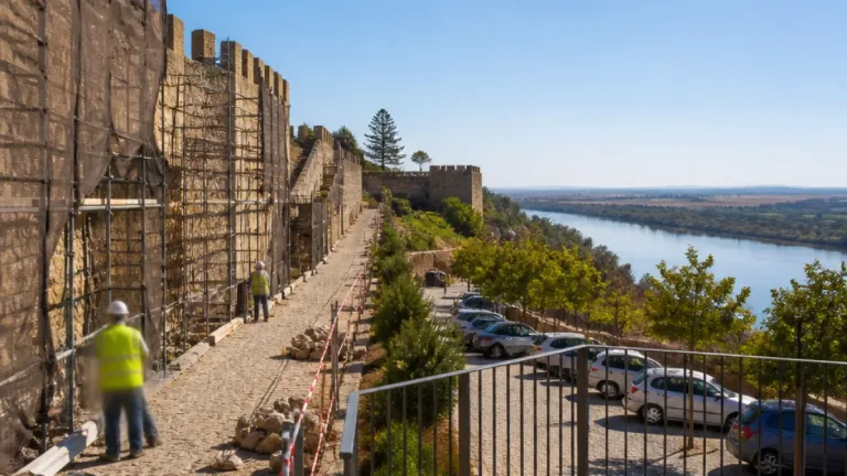 Obras no centro histórico de Santarém avançam e prometem valorizar a muralha e acessos