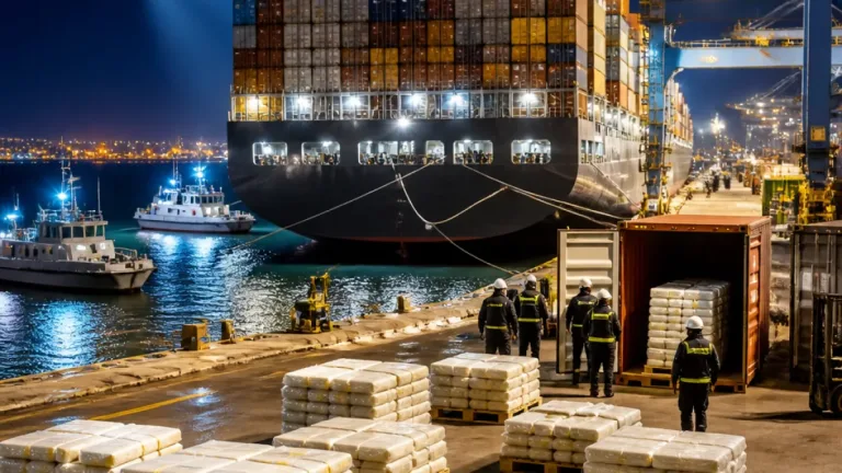 Operação conjunta intercepta porta‑contentores com cerca de cinco toneladas de cocaína ao largo de Lisboa