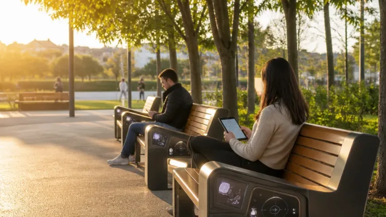 Paredes instala quatro bancos inteligentes no Parque José Guilherme para modernizar espaço público
