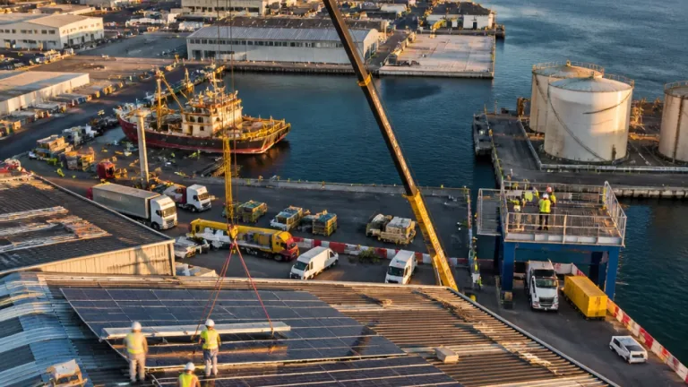 Porto de Aveiro arranca com obras de painéis fotovoltaicos para elevar autoconsumo acima de 80%