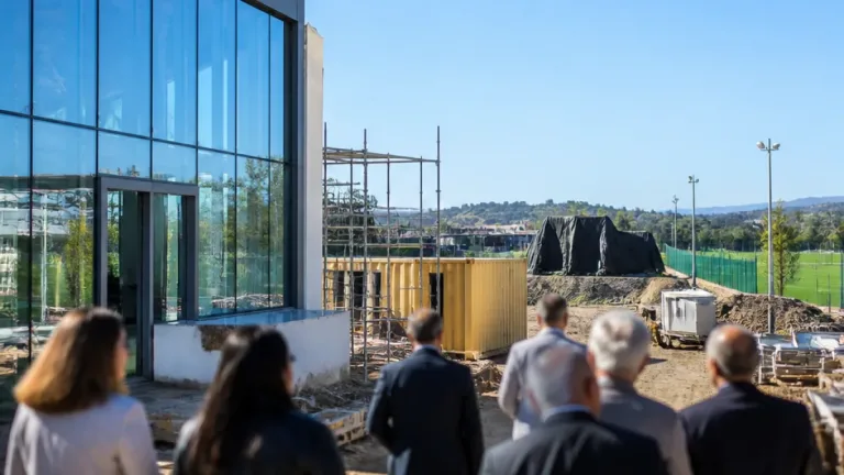 Presidente da FPF visita segunda fase da academia do Farense e vê obras avançadas
