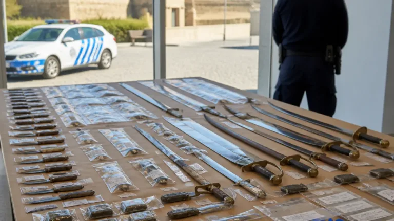 PSP de Elvas apreende arsenal e haxixe em operação local