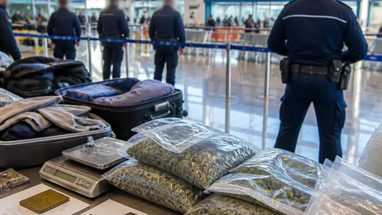 Quatro detidos no Aeroporto de Lisboa por transporte de quase 50 kg de canábis e grande quantidade de haxixe