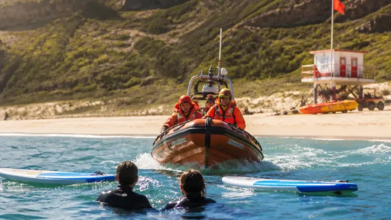 Resgate em Sesimbra: vento arrasta duas praticantes de paddle e mobiliza estação salva-vidas