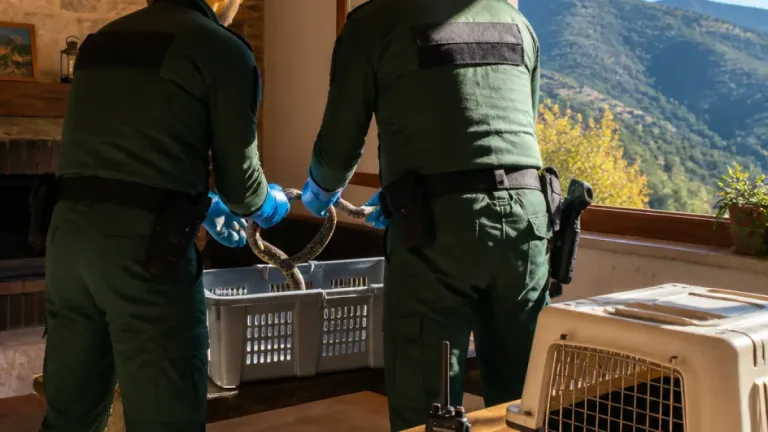 Seia: GNR recolhe cobra-de-água encontrada dentro de habitação e devolve-a ao seu habitat