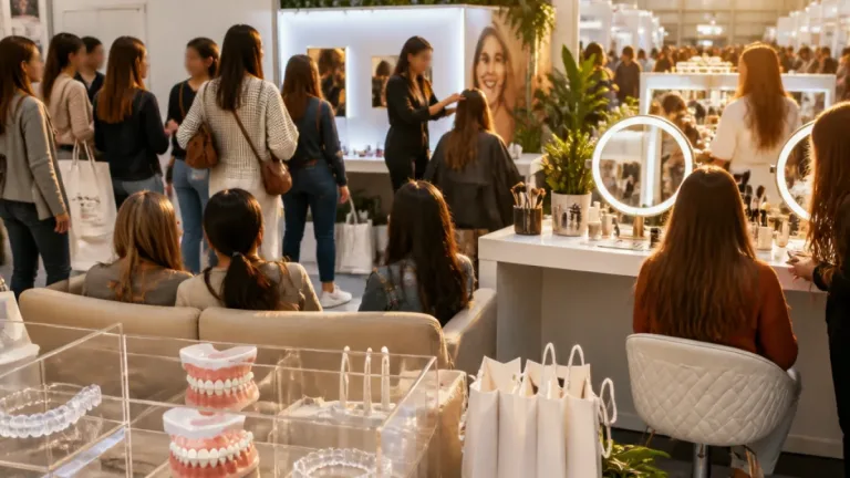 Stand de alinhadores e maquilhagem aponta à transformação rápida dos visitantes na EXPOFACIC