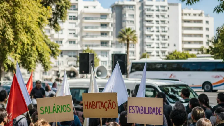 Trabalhadores concentram‑se em Faro contra precariedade, baixos salários e falta de habitação