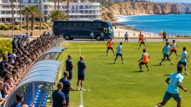 Treino do Sporting em Lagos atrai público e prepara jogo de encerramento do estágio