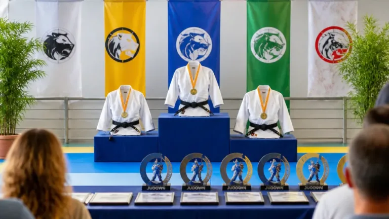Três judocas do distrito conquistam títulos mundiais no Campeonato JUDOWN na Suécia